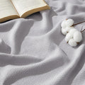 Bedsure GentleSoft 100% Cotton Blanket King Size for Bed - Breathable and Lightweight, Soft Cozy Textured Herringbone Woven Blanket for Summer Spring, Cool Grey, 108x90 inches