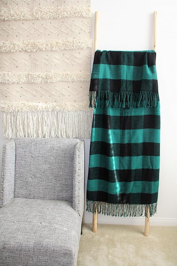 Blankets - Buffalo Plaid Throw Blanket - Decorative Classic Blanket - Comfortable and Ultra-Soft - Lightweight & Indoor Outdoor Blanket - Ideal for Living Room, Couch, Travelling Good for All Seasons
