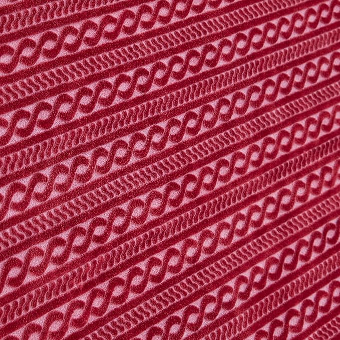 Extra Large Soft Cozy 120x120 Inches Seamless Oversized King Fleece Blanket - Huge 3D Jacquard Decorative 10'x10' California King Blanket for Bed, Sofa, Couch, Travel, Red Chain