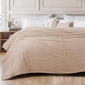 Exclusivo Mezcla Fleece Bed Blankets Queen Size, Ultra Soft, Lightweight and Fuzzy Camel Blanket for Women, Home Decor, 90x90 Inches