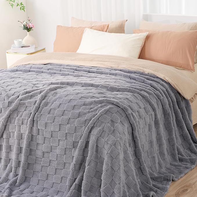 Zyrah Super Soft Throws for Couch Fleece Throw Blanket Lightweight Decorative Fuzzy Cozy Blankets for Sofa Chair Bed (B-Grey, Throw(50"x60"))