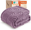 Bedsure GentleSoft Twin Blanket for Bed - Cozy Soft Blankets for Women, Cute Small Fleece Throws for Girls, Graduation Decorations Gift for Her Him School Dorm, Purple, 60x80 Inches