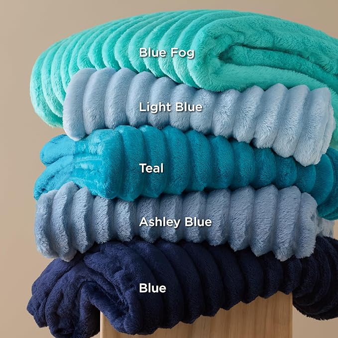 Bedsure GentleSoft King Blanket for Couch - Cozy Soft Blankets for Women, Cute Large Throws for Girls, Blue, 108x90 Inches