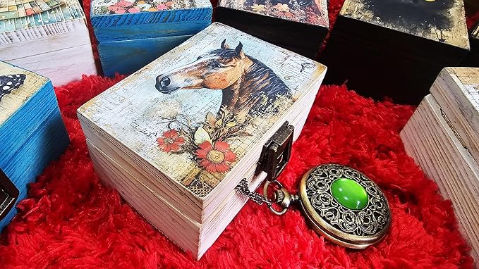 RK Collections Horse Trinket Box Small Jewelry Keepsake Box | Storage Box for Girls Women | Gift Idea, Animal Lover Ornaments for Home Décor (4 x 2.75)