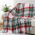 BATTILO HOME Christmas Green Plaid Throw Blanket for Couch Bed, Decorative Red Green Blanket Throw, Buffalo Checkered Plaid Blankets and Throws Farmhouse Style for Home Christmas Decor 50"x60"