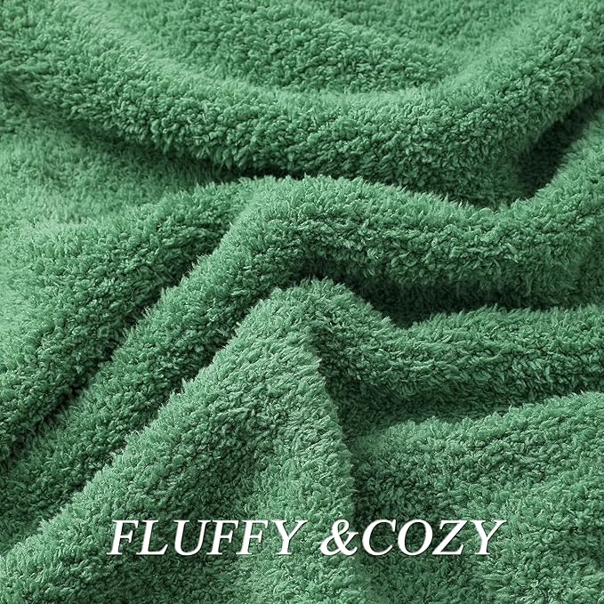 bearberry Super Soft Fluffy Throw Blanket Lightweight Cozy Warm Bed Blankets for Couch Bed Sofa All Season (Avocado Green, 60”x80”)
