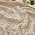 EMME Cotton Muslin King Blanket Breathable Gauze Soft Lightweight Blankets Adults Gifts for Women (Heather Beige, 108"x90")