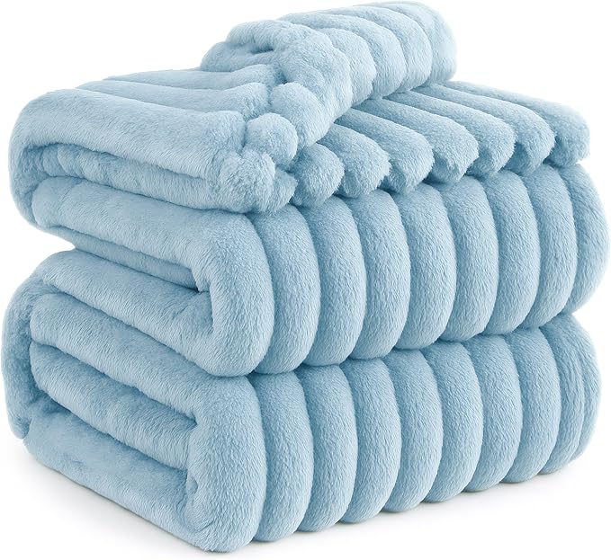 Bedsure GentleSoft Blue California King Size Blanket for Couch - Cozy Soft Blankets for Women, Cute Small Fleece Throws for Girls, Birthday Gifts for Women, Light Blue, 102x96 Inches