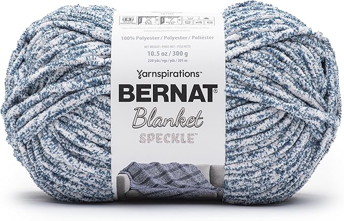 Bernat Blanket Speckle Squall Yarn - 2 Pack of 10.5oz/300g - Polyester - #6 Super Bulky - 220 Yards - Knitting & Crochet