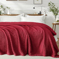 Exclusivo Mezcla Twin Size Fleece Blanket for Bed, Extra Soft Warm Decorative Fuzzy Blanket for Women, Lightweight Cozy Bedding Blankets, 60x80 Inches, Deep Red