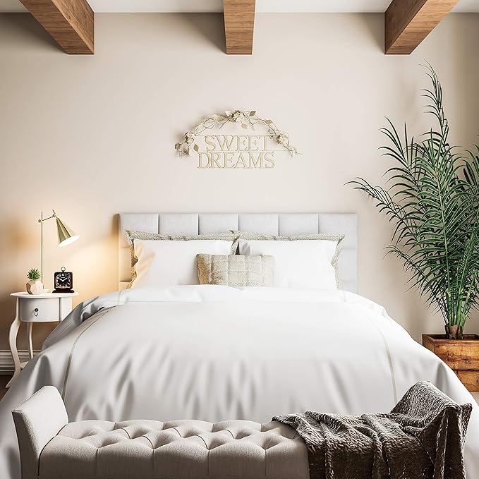 Lavish Home Bedroom Wall Decor - Sweet Dreams Decorative Wall Sign - Home Accent 3D Word Art - Modern Rustic or Vintage Farmhouse Style (White)