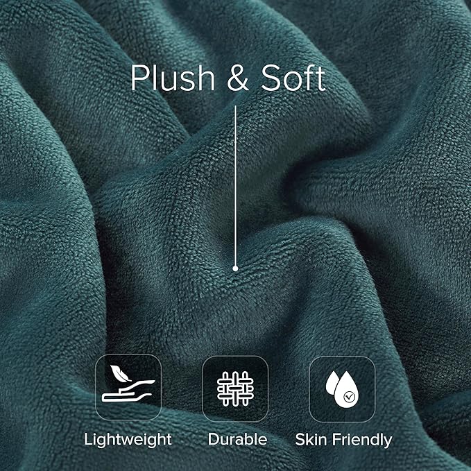 Casual Living King/Cali King Fleece Blanket Fluffy Soft Warm Cozy Bed Blankets for Bedroom Decor Plush Thick Fuzzy Oversized Big Flannel Throw for Bed Chair or Outdoor, 108-inch x 90-inch, Dark Green