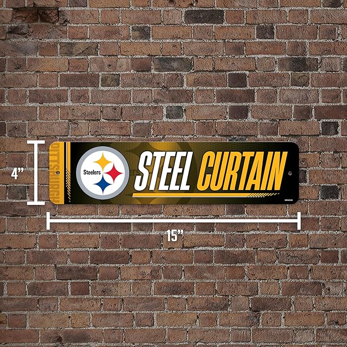 Rico Industries NFL Football Metal Street Sign 4" x 15" Home Décor - Bedroom - Office