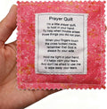 Mini Prayer Quilt with Cross Inside Vintage Pocket Scripture Prayer Quilt Squares Sympathy Christian Gifts for Women Pastor Appreciation Father's Day Graduates Gifts (Pink)