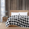 Eddie Bauer - King Blanket, Reversible Sherpa Fleece Bedding, Buffalo Plaid Home Decor for All Seasons (Black Check, King)