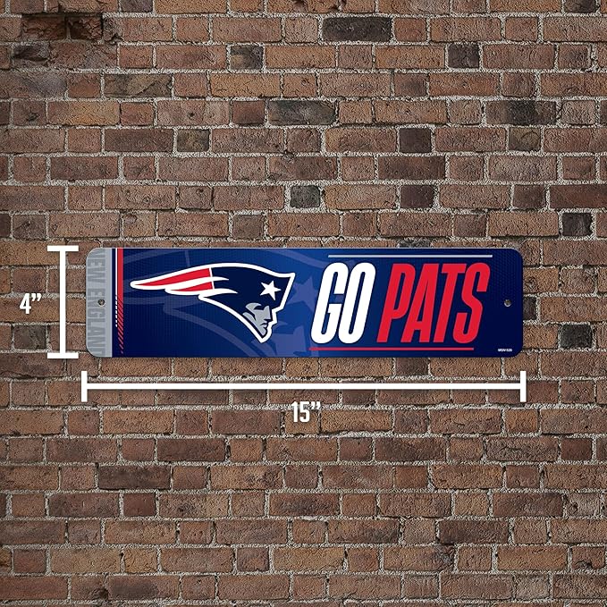 Rico Industries NFL Football Metal Street Sign 4" x 15" Home Décor - Bedroom - Office