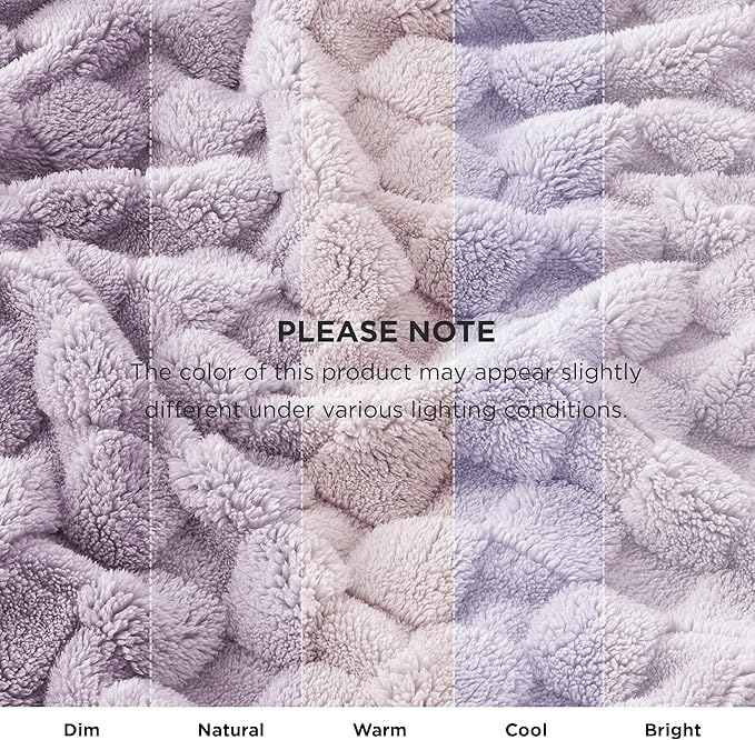 Bedsure GentleSoft Lavender Purple Throw Blanket for Couch Bed, Checkered Fleece Soft Cozy, Cute Throw for Bedroom Home Decor Gifts for Women Men Girls,Lavender Fog, 50x60 Inches