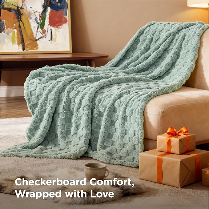 Bedsure GentleSoft Sage Green Throw Blanket for Couch - Super Soft Cozy Mother's Day Blankets Gifts for Women Men Girls, Cute Small Fleece Throws for Bedroom Home Decor, 50x70 Inches