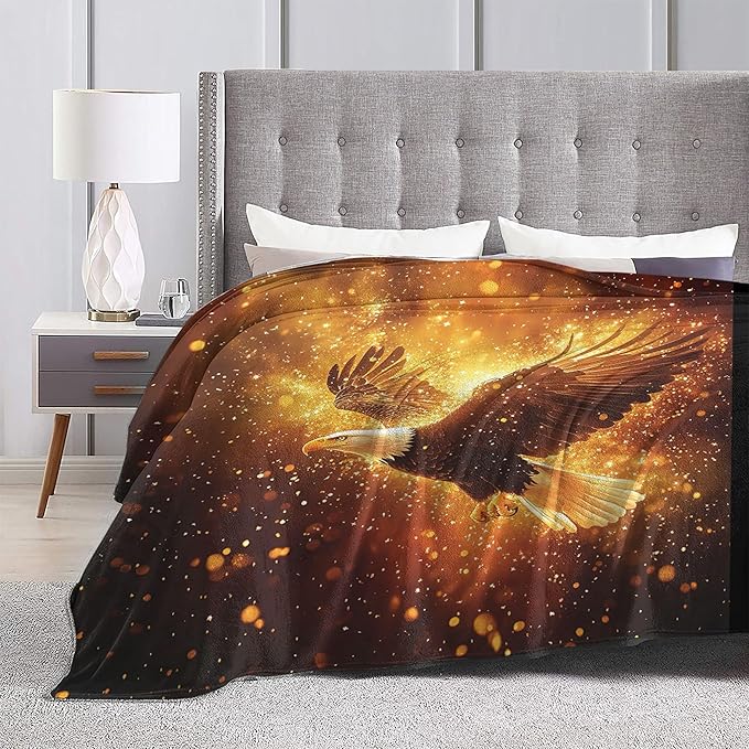 Eagle Throw Blanket Soft Warm Cozy Eagles Blankets Fuzzy Plush Fleece Eagle Blanket Gifts for Couch Bed Sofa Home Decor 40''X50''