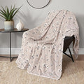 Lucky Brand Cozy Plush Blanket - Premium Microfiber Throw for Luxurious Comfort and Style, 50" x 70", Daisy Beige Floral