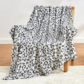 Leopard Print Blanket Fleece Throw for Bed Sofa Travel and Camping, Super Soft Cozy Fluffy Plush Cheetah Print Blanket for All Seasons 50"x60" (Grey)