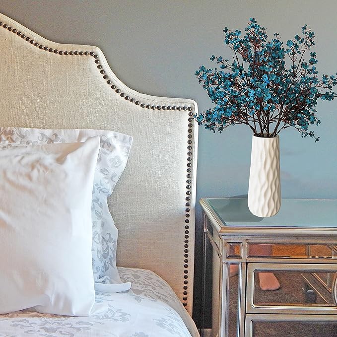 Mandy's Teal Artificial Baby’s Breath Flowers 6 Bundles Silk Gypsophila, 18.5 Inch European Style Modern Home Decor Centerpiece, Neutral Wedding Flower Arrangements
