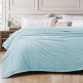 Exclusivo Mezcla Fleece Twin Size Bed Blanket, Ultra Soft, Lightweight and Fuzzy Stone Blue Blanket for Women, Home Decor, 60x80 Inches