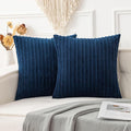 UGS UGASA Pack of 2, Velvet Soft Solid Decorative Throw Pillow Covers Set Cushion Cases Pillowcases for Livingroom/Couch, 18"x18"(45x45cm), Navy Blue