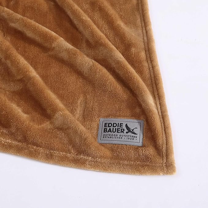 Eddie Bauer - Throw Blanket, Ultra-Soft & Embossed Plush Bedding, Blanket for Couch & Bed (Geese Brown, 50" x 70")