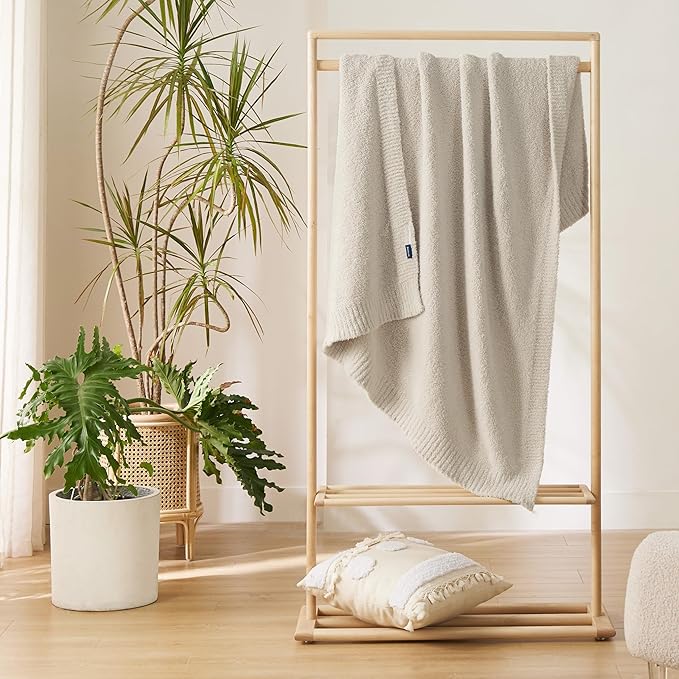 Bedsure Gentlesoft Beige Twin Blanket for Couch - Super Soft Cozy Fluffy Throw Blanket, Lightweight Warm Knit All Season Blankets for Bed Sofa, Mothers Day, Birthday Gifts for Women Men, 60x80 Inches