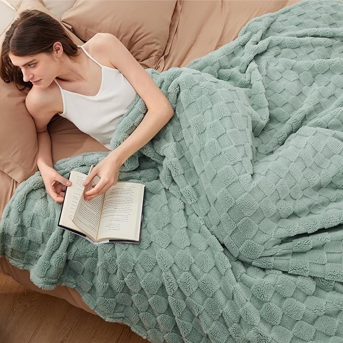 Bedsure GentleSoft Full Size Blankets for Bed - Super Soft Cozy Fleece Spring Blanket for Women Men Girls, Large Fuzzy Mother's Day Throws for Bedroom Decor,Sage Green, 84x90 Inches