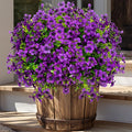 Artificial Flowers for Outdoors Fake Plants - 16 Bundles Fake Plants UV Resistant No Fade Faux Plastic Greenery Home Garden Porch Patio Decoration Office Indoor (Purple)