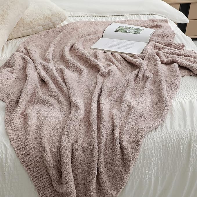 bearberry Super Soft Fluffy Throw Blanket Lightweight Cozy Warm Bed Blankets for Couch Bed Sofa All Season (Beige, 60”x80”)