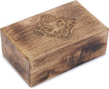 Ajuny Hand Carved Decorative Wooden Jewelry Box Celtic Centre Design Rustic Finish Keepsake Storage Travel Organizer Treasure Chest Trinket Holder Great for Gifts
