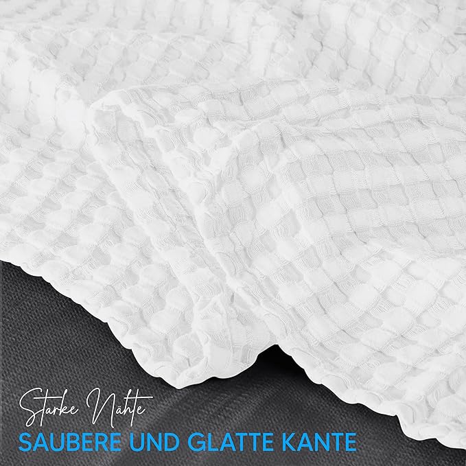 Utopia Bedding White 100% Cotton Waffle Blanket 300 GSM [King - 90x108 Inch] Soft Lightweight Breathable Bed Blanket for All Season (Pack of 6)