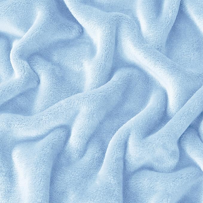 COOVA Oversized King Fleece Blanket 120x138 inches, Soft Cozy Warm Giant Extra Large 10'x11.5' Blanket for Bed, Sofa, Couch,Travel, Camping, California Huge Flannel Big Throw Blanket, Sky Blue