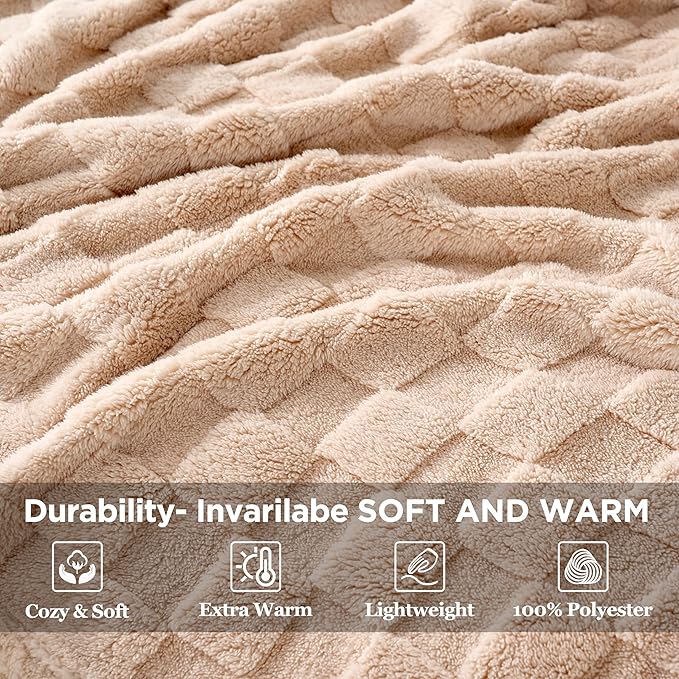 Zyrah Super Soft Throws for Couch Fleece Throw Blanket Lightweight Decorative Fuzzy Cozy Blankets for Sofa Chair Bed (B-Brown, Twin(60"x80"))