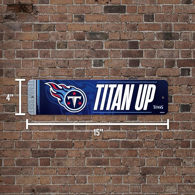 Rico Industries NFL Football Metal Street Sign 4" x 15" Home Décor - Bedroom - Office