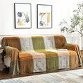 Boho Throw Blanket, Bohemian Tassels Throw Blankets for Bed Couch Soft Chair， Chenille Fringe Tassels (New Green, Large 86 * 102Inches)