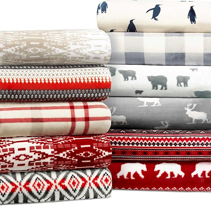 Eddie Bauer - Throw Blanket, Brushed Fleece & Plush Sherpa Soft Bedding, Blanket for Couch & Bed (Sycamore Red, 50" x 60")