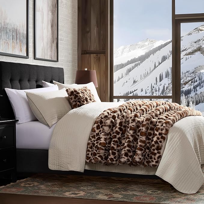 WDCOZY Cheetah Leopard Print Bubble Throw Blanket, Luxury Faux Rabbit Fur Mink Plush Throw for Couch, Sofa and Bed, Soft Fluffy Fuzzy Cozy Blanket for Women, Thick and Warm, 50x60 inches, 950 GSM