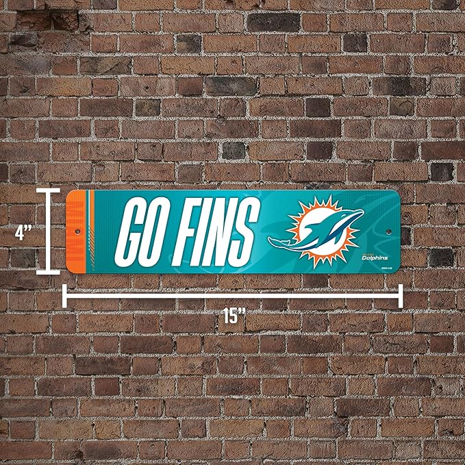 Rico Industries NFL Football Metal Street Sign 4" x 15" Home Décor - Bedroom - Office