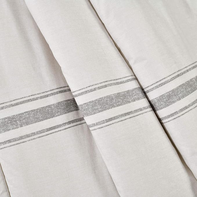 Lush Decor Farmhouse Stripe Reversible Throw, Single, 50" W x 60" L, Gray - Throw Blanket For Bed - Soft Blanket - Couch Throw - Rustic Farmhouse Decor