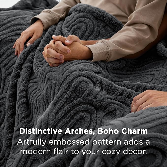 Bedsure GentleSoft Grey Throw Blanket for Women - Super Soft & Cozy, Fleece Blankets for Girls, Ideal for Couch & Bed, 50x70 Inches