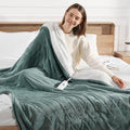 Electric Blanket Full Heated Blanket 72''X84'' - Ultra Soft Silky Flannel and Fluffy Sherpa Heating Blanket with 5 Heating Levels & 10 Hrs Timer, ETL Certified & Overheat Protection, Gifts for Grandma
