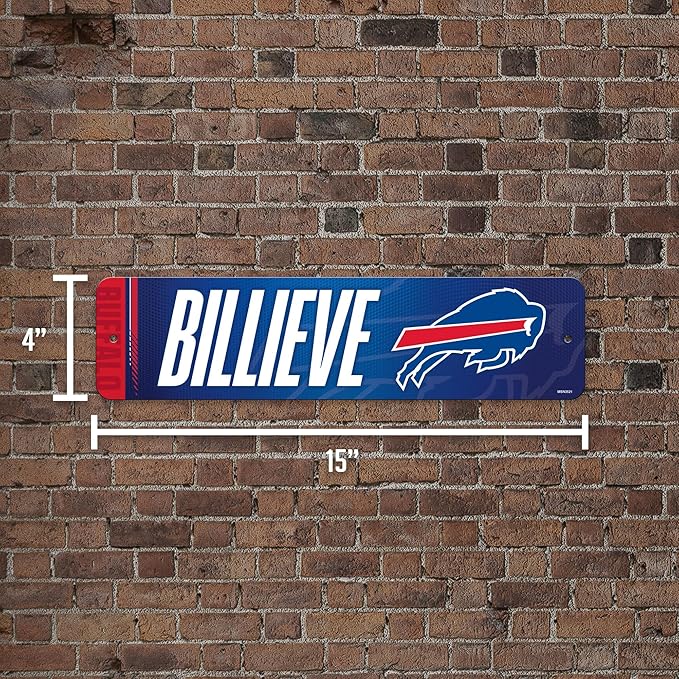 Rico Industries NFL Football Metal Street Sign 4" x 15" Home Décor - Bedroom - Office