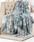 Everlasting Comfort Soft & Comfortable Arctic Blue Faux Fur Throw Blanket for Couch - (50"x65") Minky & Fluffy Fall Blankets & Throws, Plush Fuzzy Cover for Bed, Sofa & Living Room - Cozy Home Decor
