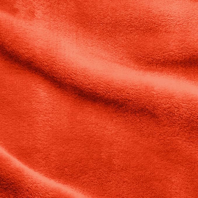 Elegant Comfort Luxury Velvety Softness Fuzzy Plush Micro-Velour Ultra-Soft Blanket , King/California King, Orange