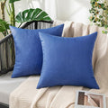 MIULEE Pack of 2 Decorative Outdoor Solid Waterproof Throw Pillow Covers Faux Linen Garden Farmhouse Coastal Cushion Cases for Summer Patio Tent Balcony Couch Sofa 20x20 Inch Royal Blue