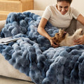Bedsure GentleSoft Fluffy Fuzzy Tie-dye Blue Throw Blanket, Soft Cozy Fleece Faux Fur Blanket for Couch, Navy Blue Room Decor Minky Velvet Bed Cover, Thick Warm Plush Women Men Birthday Gifts